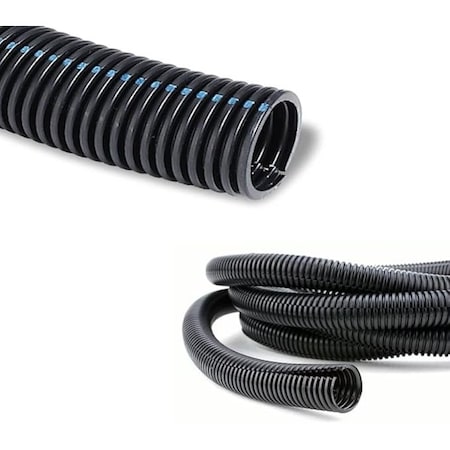 Kable Kontrol Flame Retardant Split Wire Loom - Polypropylene, 1/2 in Inch Diameter, 100 ft Feet Long, Black FRPPWL.625-100SP